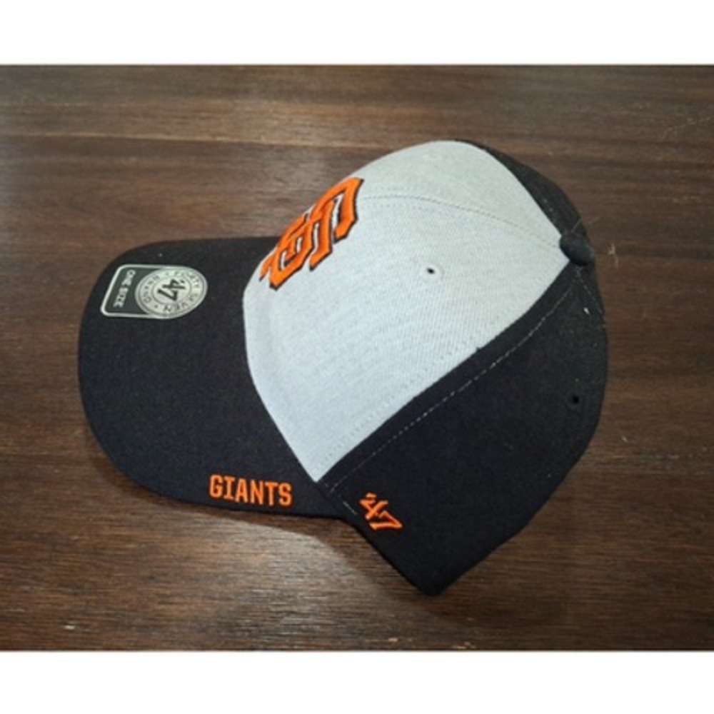 San Francisco Giants 47 Brand Light Gray Black Structured Adjustable Hat MLB Cap - Picture 2 of 5